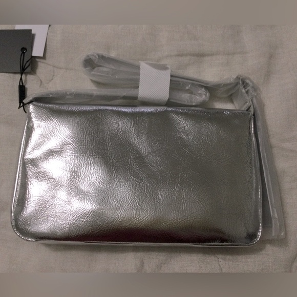 Nicole Miller Small Silver Shoulder Bag 9x5.5x2 - Picture 4 of 10